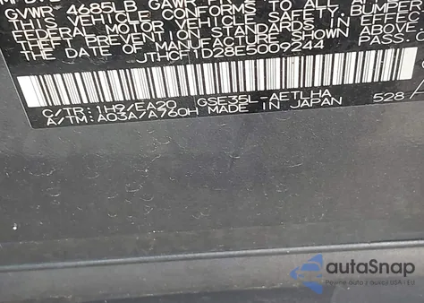 2014 Lexus Is 250 из США, поврежденный, VIN JTHCF1D28E5009244